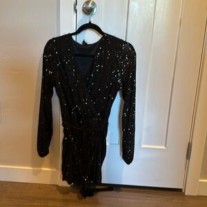 Sequin Long Sleeve Romper